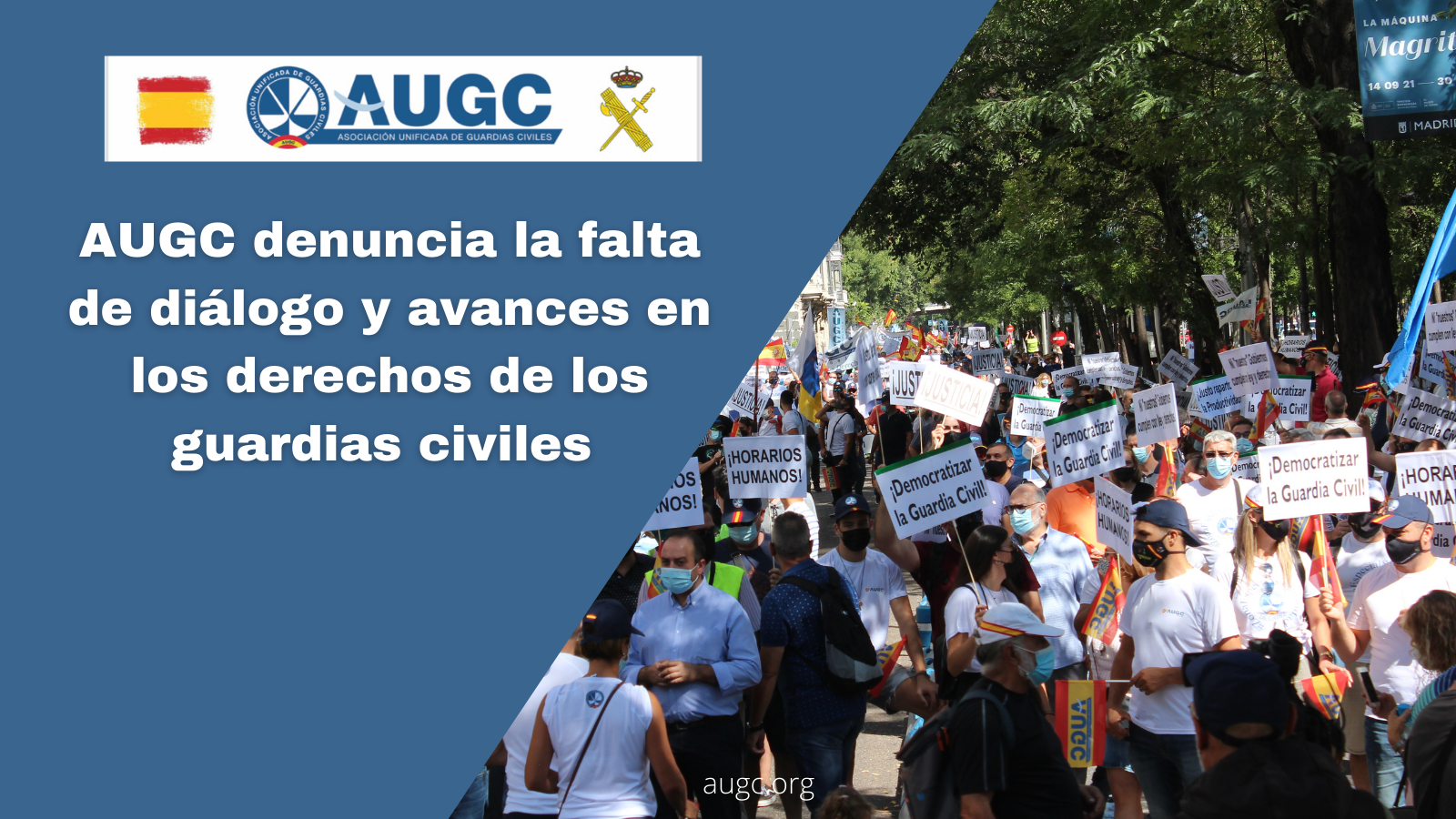 AUGC denuncia la falta de diálogo y avances en los derechos de los guardias civiles