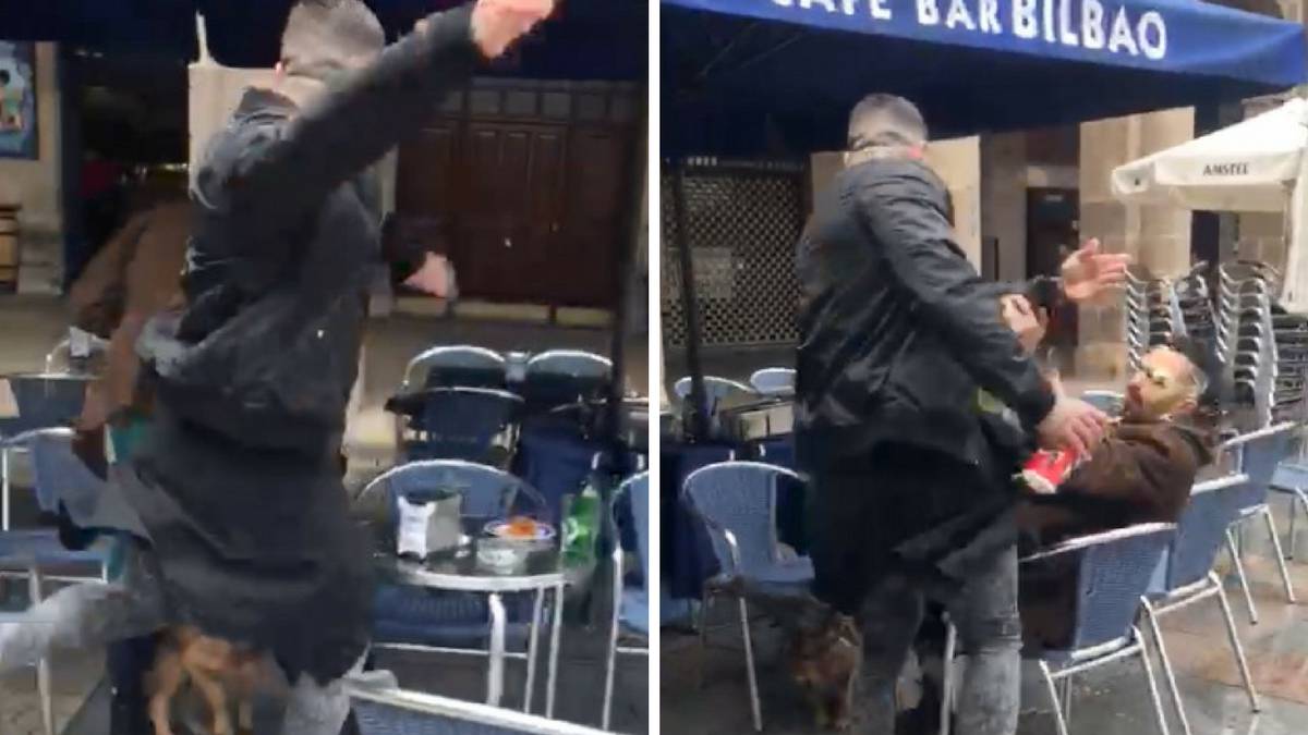 Secuencia de la agresión cometida en Bilbao por el acusado.