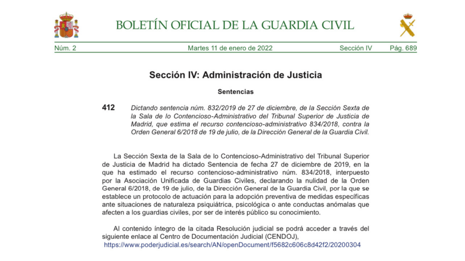 Publicación en el BOGC de la anulación.