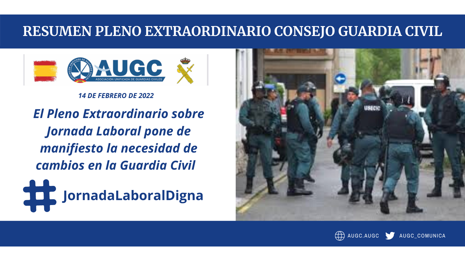 El Pleno extraordinario sobre jornada laboral pone de manifiesto la necesidad de cambios en la Guardia Civil