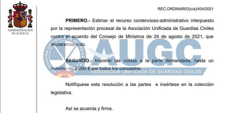El Tribunal Superior ha declarado la nulidad del acuerdo del Consejo de Ministros en el que se pretendía unificar las Comandancias de Oviedo y Gijón sin escuchar previamente al Consejo de la Guardia Civil.