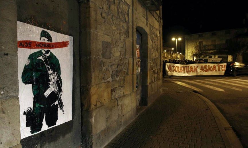 Una marcha en Alsasua contra la Guardia Civil. Imagen de archivo.
