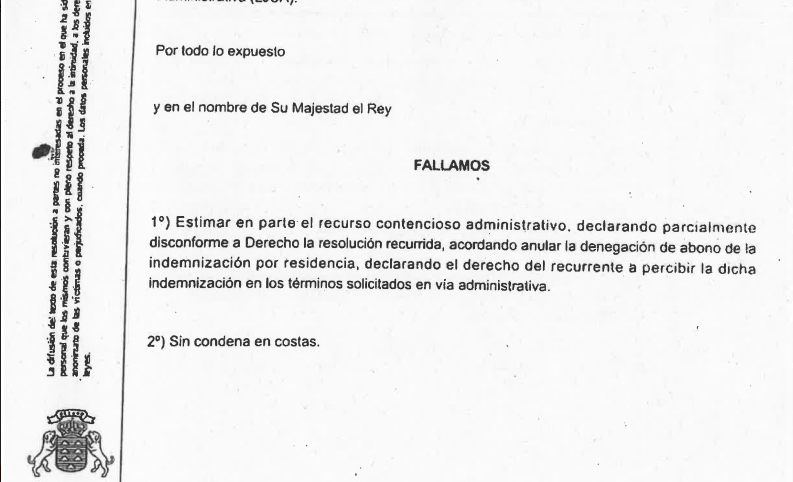Extracto de la sentencia. Se trata de un concepto de naturaleza compensatoria y no retributiva, por lo que tampoco tiene cabida la reducción proporcional de la indemnización por residencia en el caso de reducción de jornada.