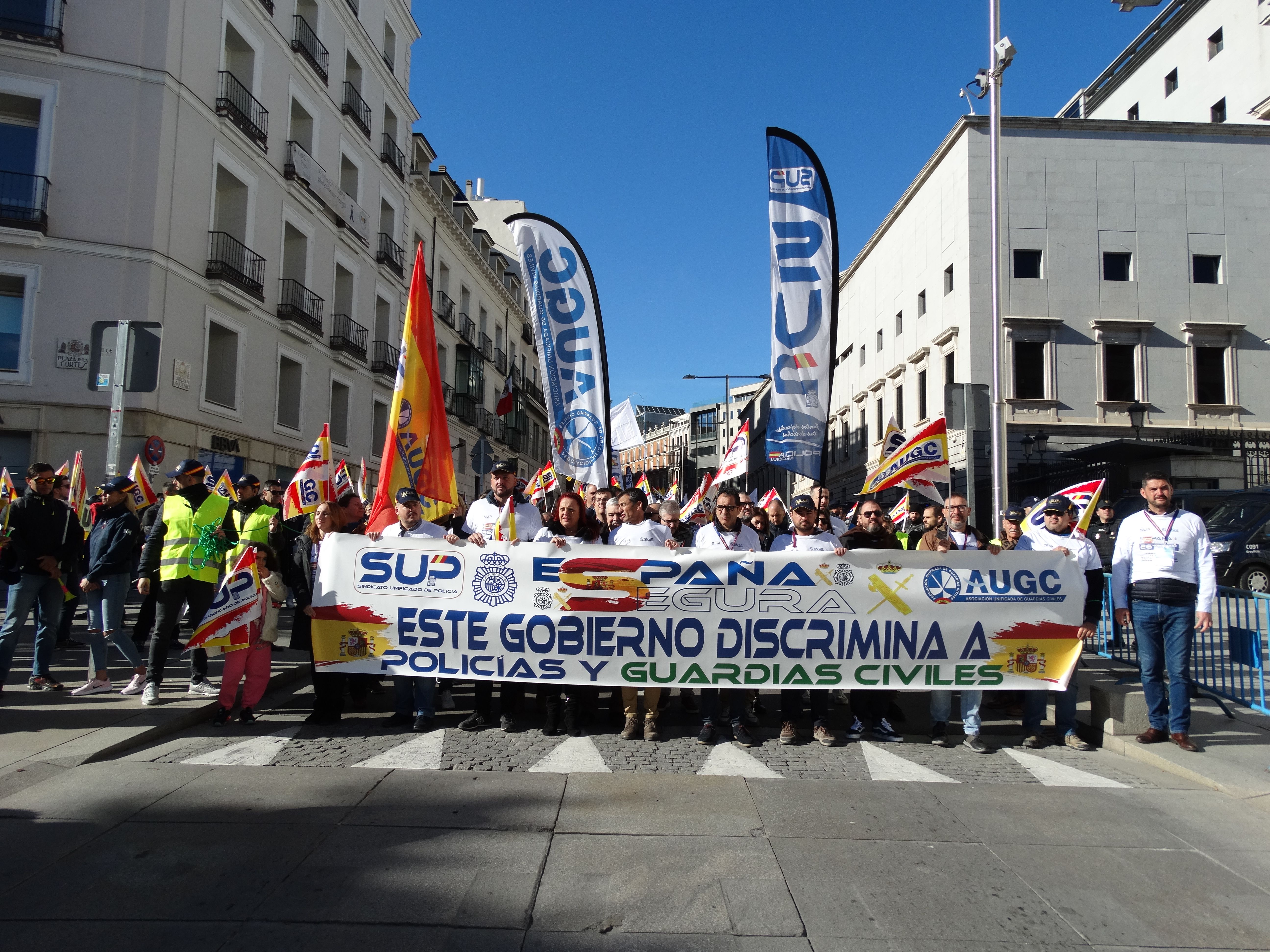 Cabecera de la manifestación convocada por AUGC y el SUP.