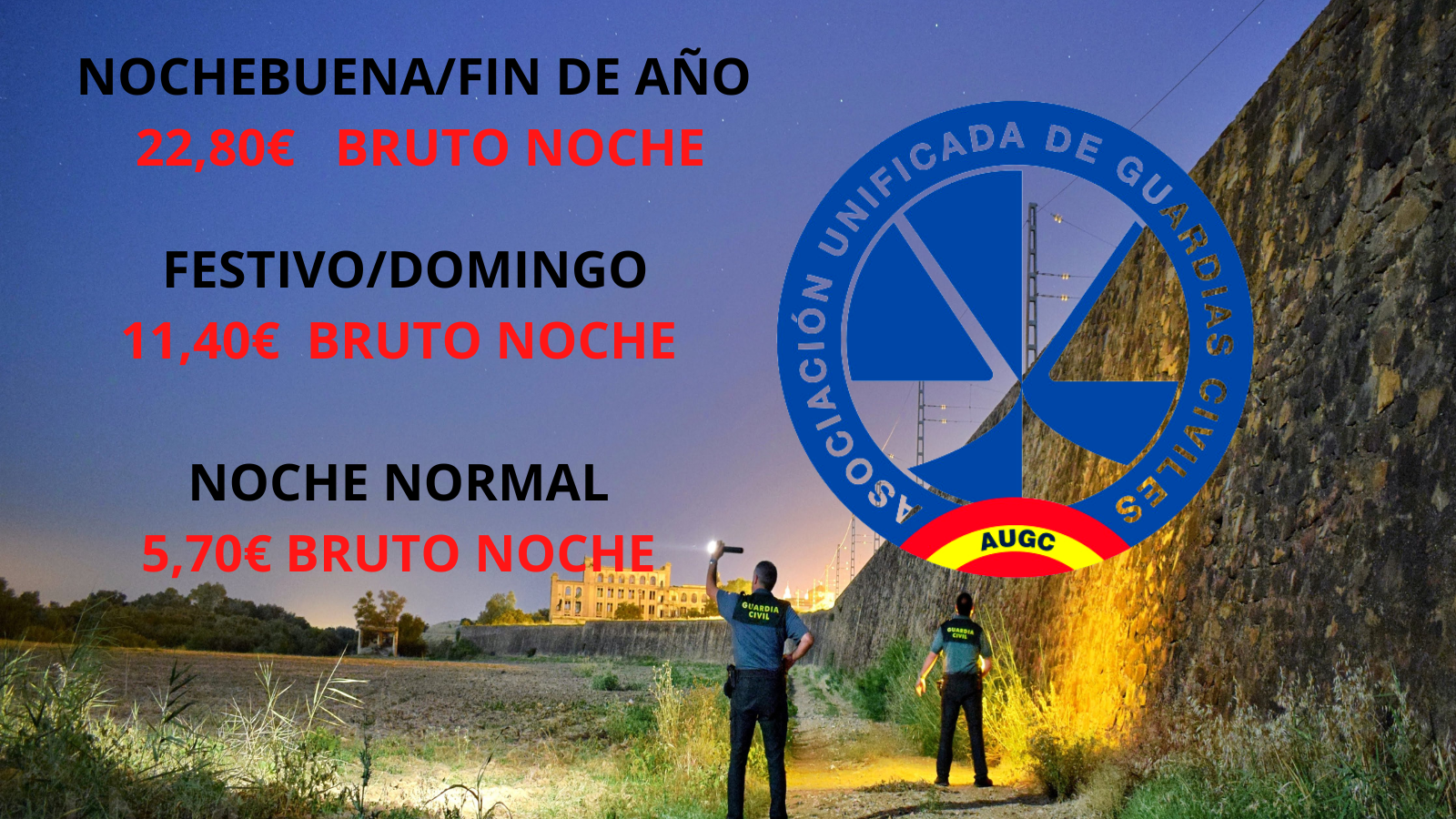 Cantidades que percibe un guardia civil por realizar sus cometidos.