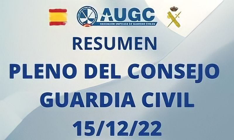 Resumen Pleno Consejo Guardia Civil 15 de diciembre de 2022