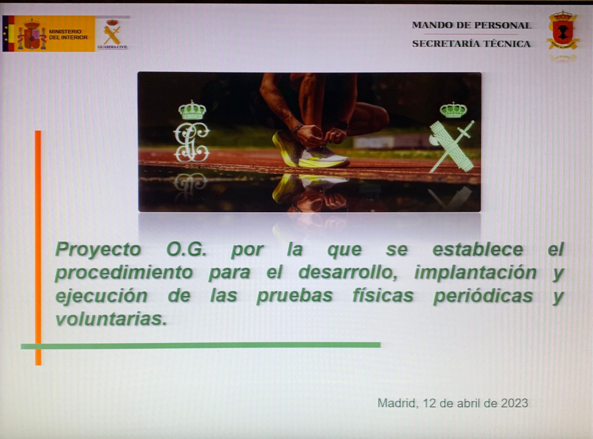 Pruebas físicas periódicas y voluntarias en la Guardia Civil.
